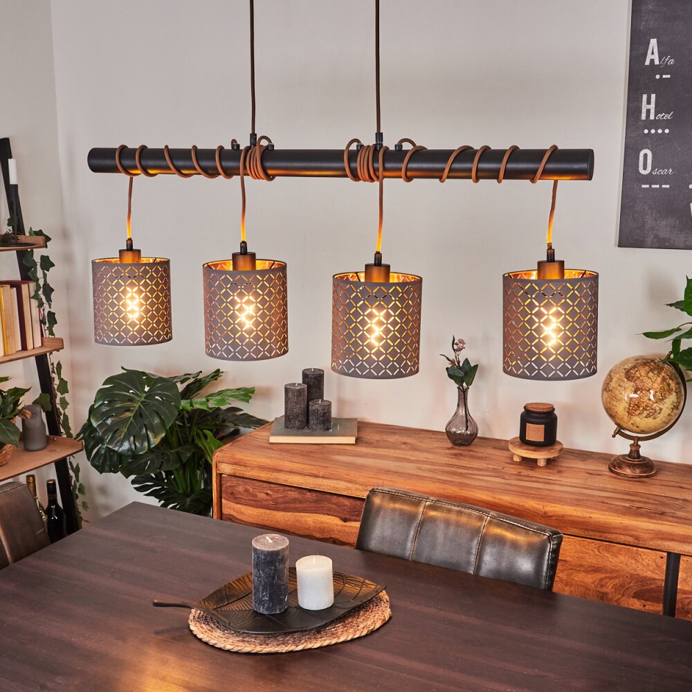 Tallaboa Lampa Wisząca Brązowy, Czarny, 4-punktowe main product photo