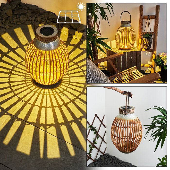 Mazomanie Lampa solarna LED Jasne drewno, Rdzawy, 1-punktowy