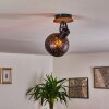 Imana Lampa Sufitowa Ciemne drewno, Czarny, 1-punktowy