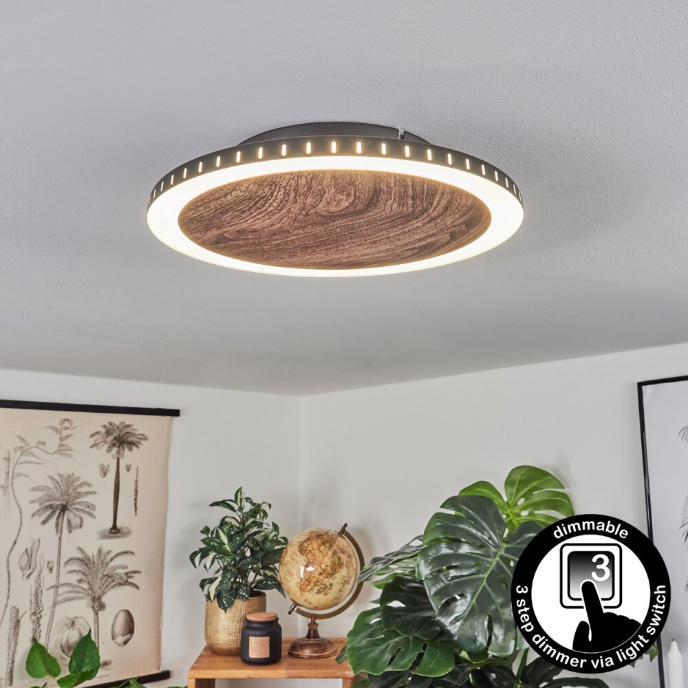 Rocha Lampa Sufitowa LED Brązowy, Wygląd drewna, Czarny, 1-punktowy main product photo