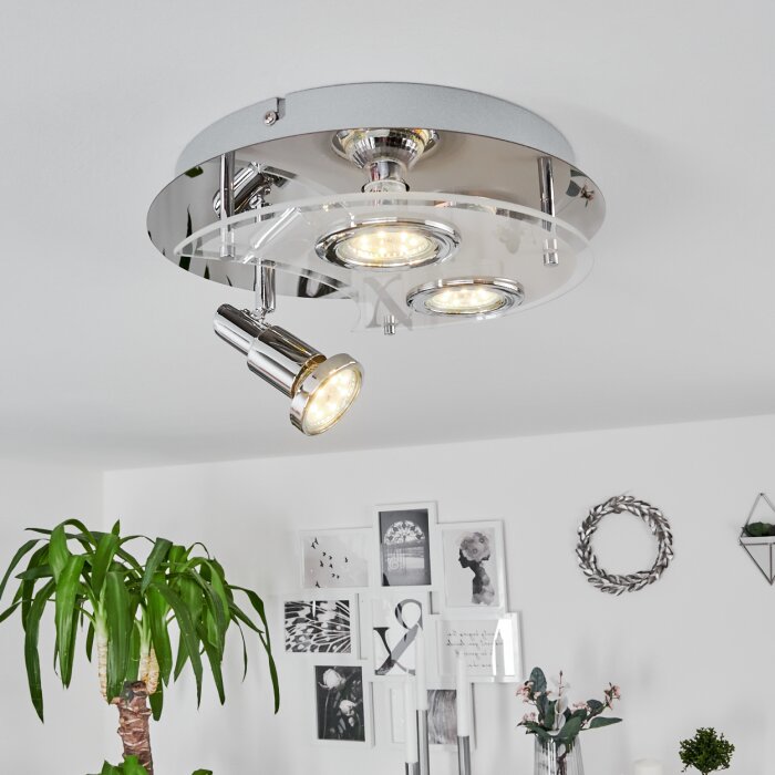 Morges Lampa Sufitowa LED Chrom, Biały, 3-punktowe Morges Lampa Sufitowa LED Chrom, Biały, 3-punktowe