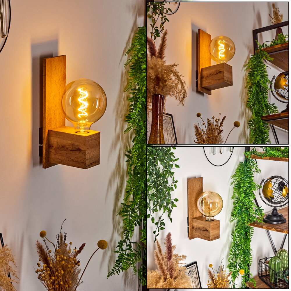 Heimola Lampa ścienna Brązowy, Wygląd drewna, 1-punktowy main product photo
