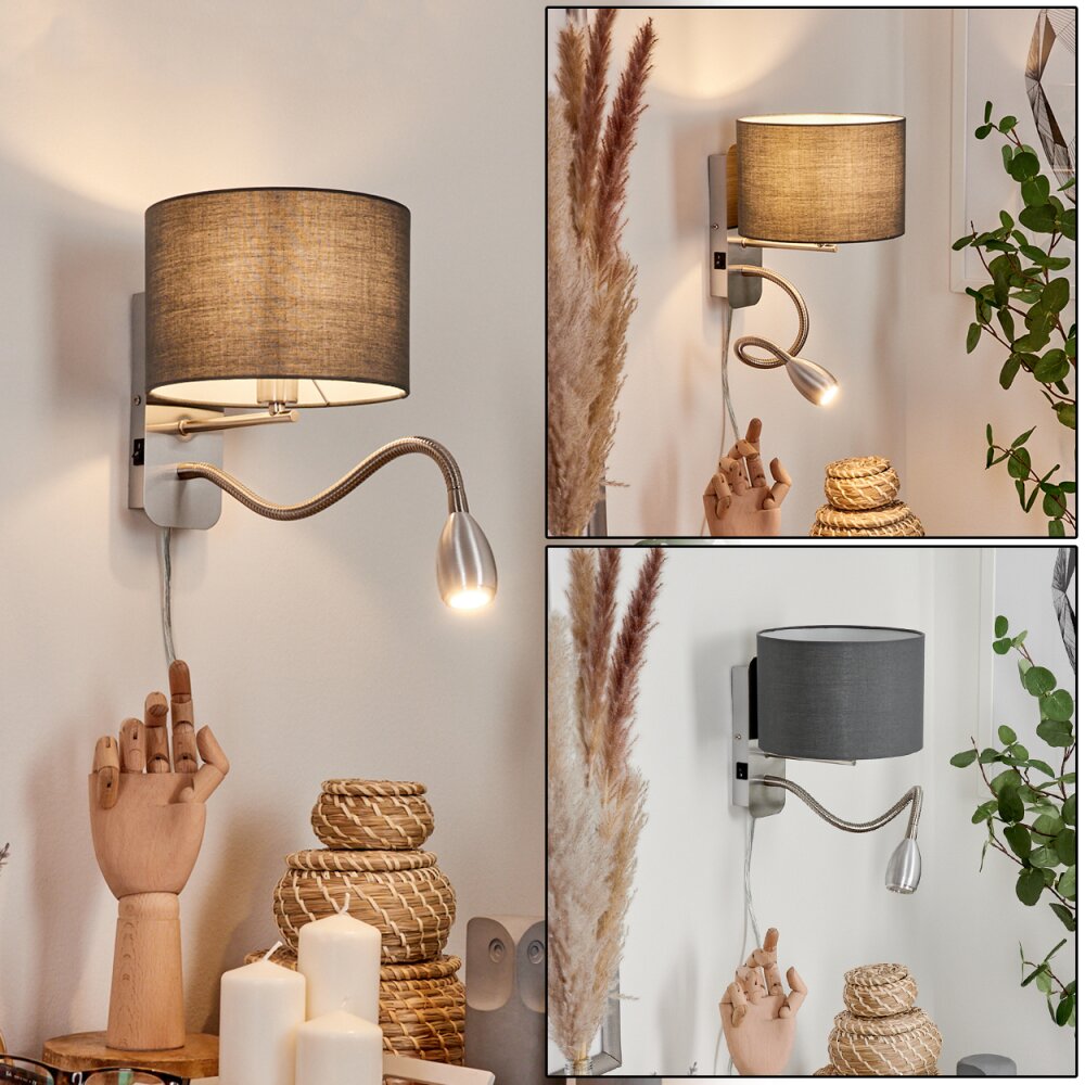 Wiby Lampa ścienna LED Nikiel matowy, 2-punktowe main product photo