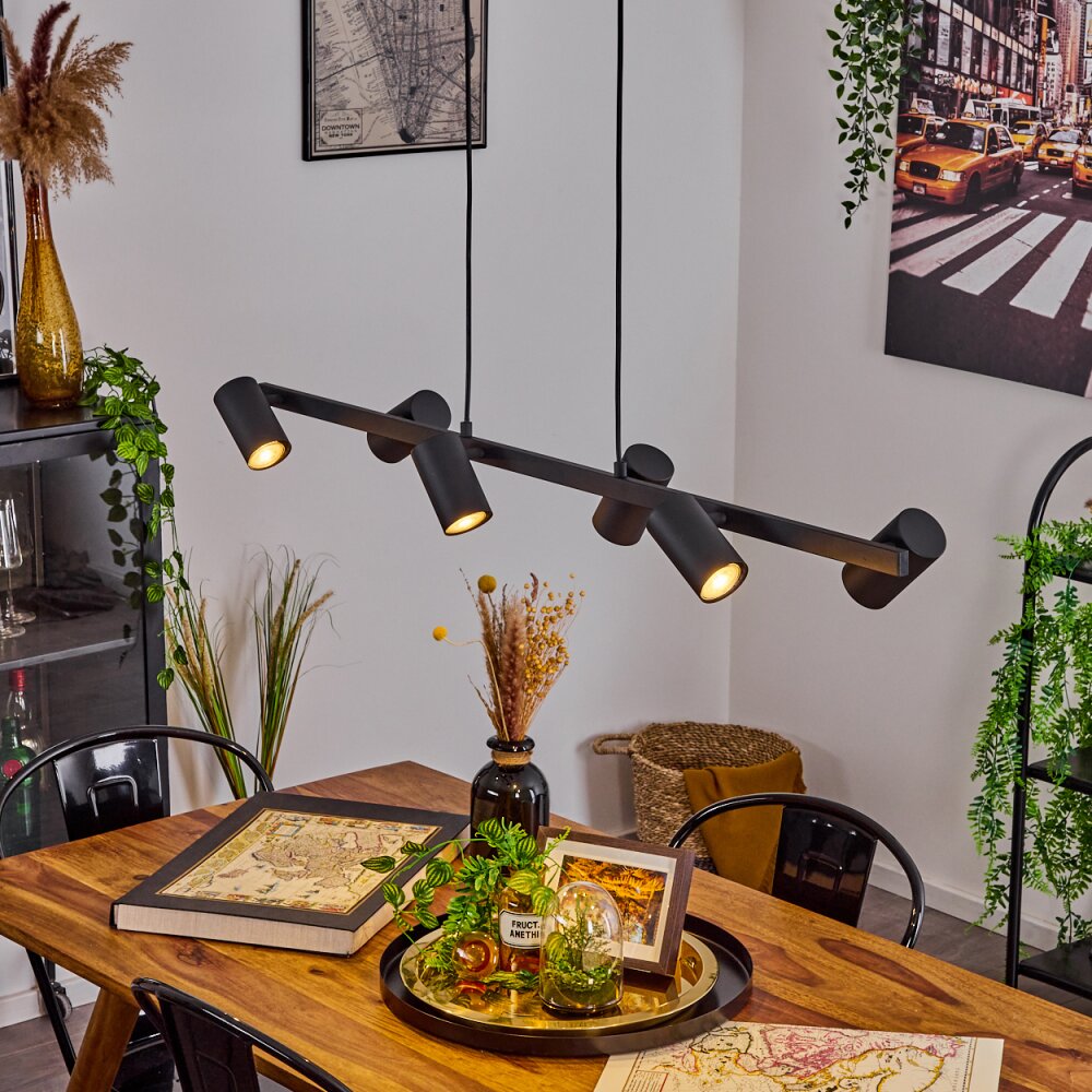 Zuoz Lampa Wisząca Czarny, 6-punktowe main product photo