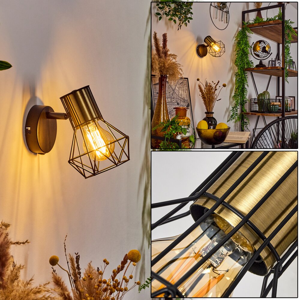 Bardhaman Lampa ścienna Mosiądz, Czarny, 1-punktowy main product photo