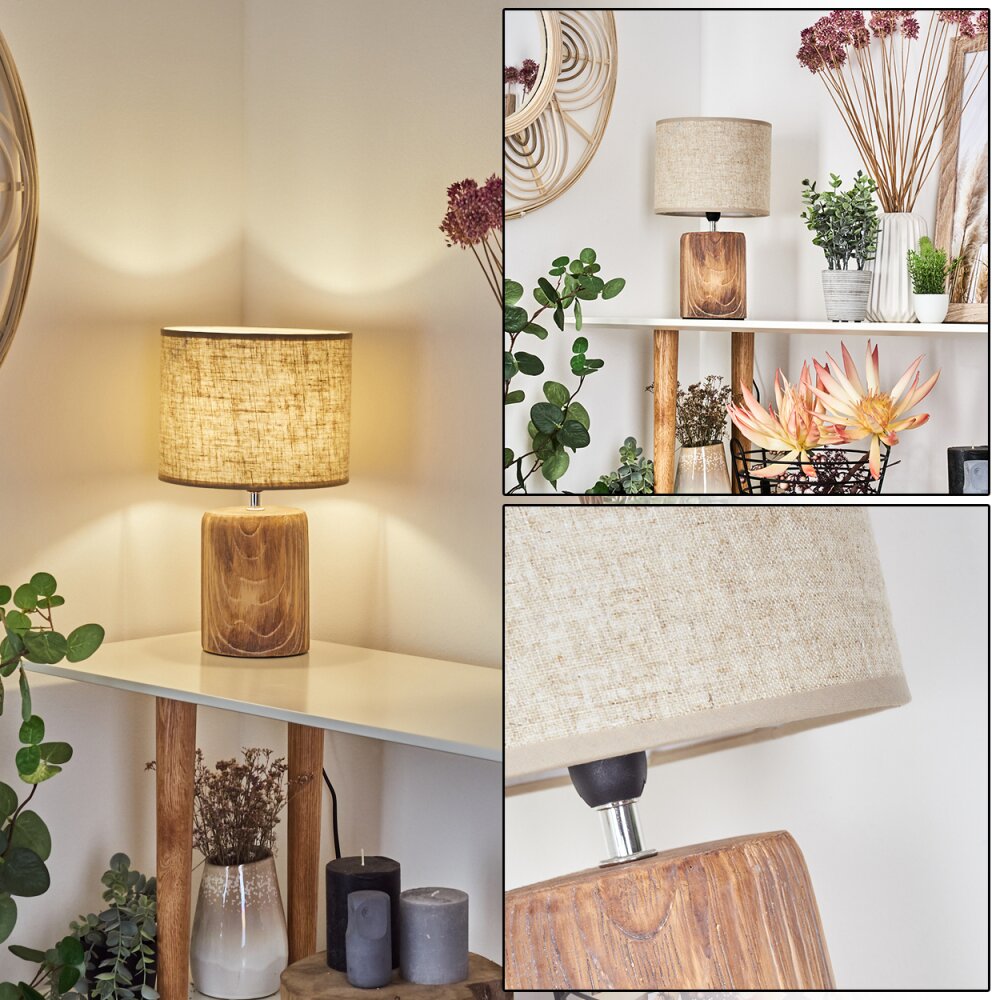 Korhola lampka nocna Brązowy, Chrom, Wygląd drewna, 1-punktowy main product photo