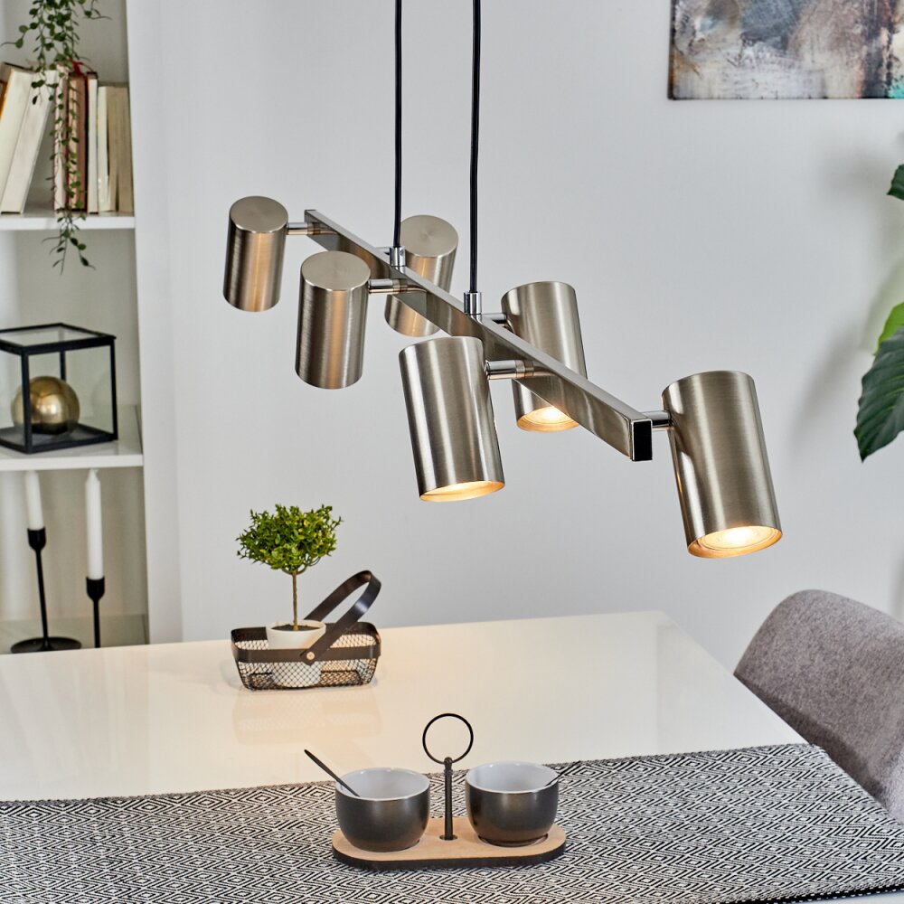 Zuoz Lampa Wisząca Nikiel matowy, 6-punktowe main product photo