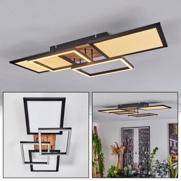 Avelal Lampa Sufitowa LED Brązowy, Wygląd drewna, Czarny, 1-punktowy