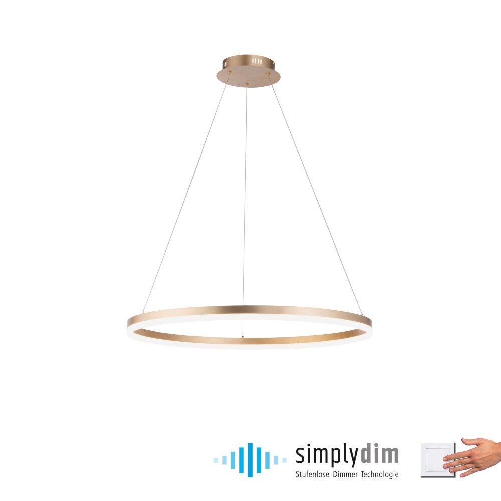Leuchten-Direkt TITUS Lampa Wisząca LED Mosiądz, 1-punktowy main product photo