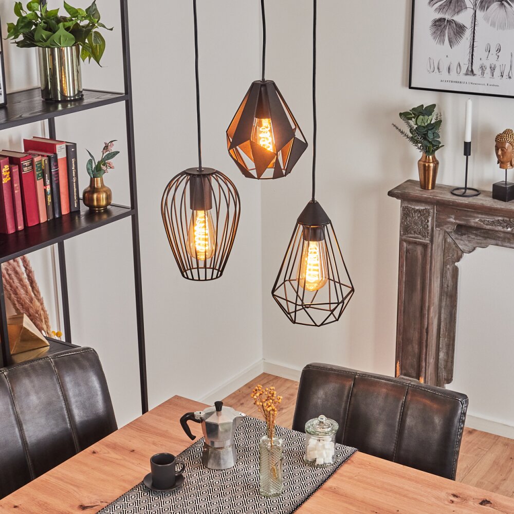 Aveloso Lampa Wisząca Czarny, 3-punktowe main product photo