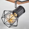 Bardhaman Lampa Sufitowa LED Chrom, Wygląd drewna, Czarny, Biały, 3-punktowe
