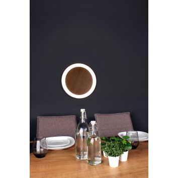 Luce Design MOON Lampa ścienna LED Brązowy, Wygląd drewna, Czarny, 1-punktowy