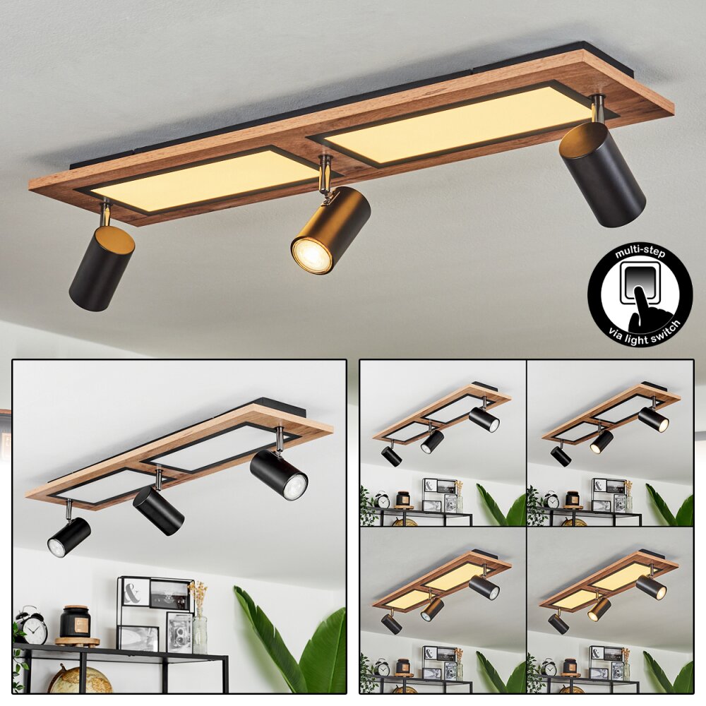 Sequeira Lampa Sufitowa Brązowy, Chrom, Czarny, Biały, 3-punktowe main product photo