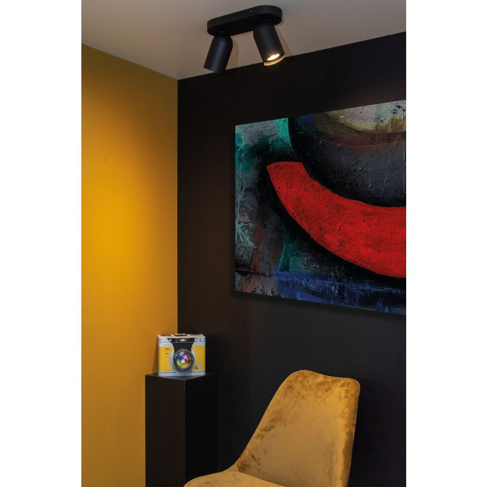 Lucide PUNCH Lampa Sufitowa Czarny, 2-punktowe main product photo