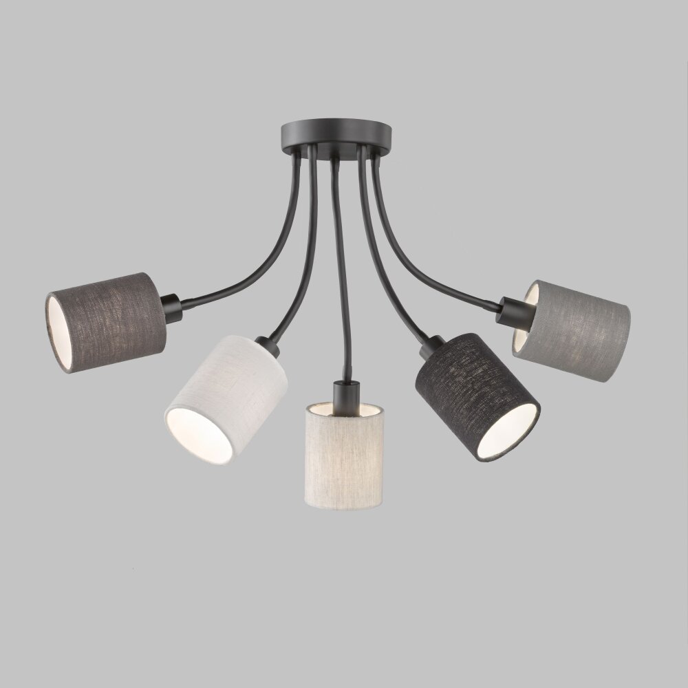 Fischer & Honsel Koi Lampa Sufitowa Czarny, 5-punktowe main product photo