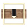 Globo KASSU Lampa Sufitowa LED Wygląd drewna, Czarny, Biały, 1-punktowy