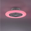 Leuchten-Direkt PATRICK wentylator sufitowy LED Srebrny, 1-punktowy, Zdalne sterowanie, Zmieniacz kolorów