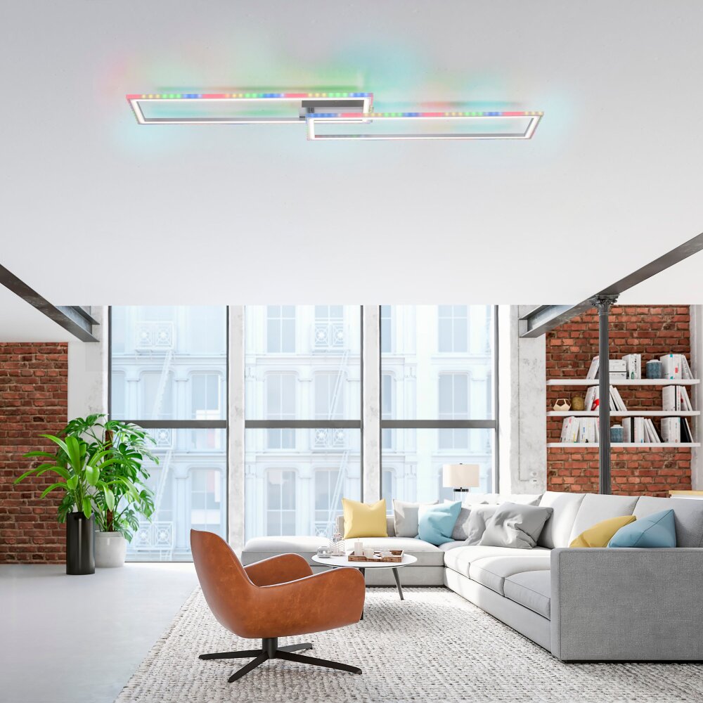 Leuchten-Direkt FELIX60 Lampa Sufitowa LED Stal szczotkowana, 1-punktowy, Zdalne sterowanie, Zmieniacz kolorów main product photo