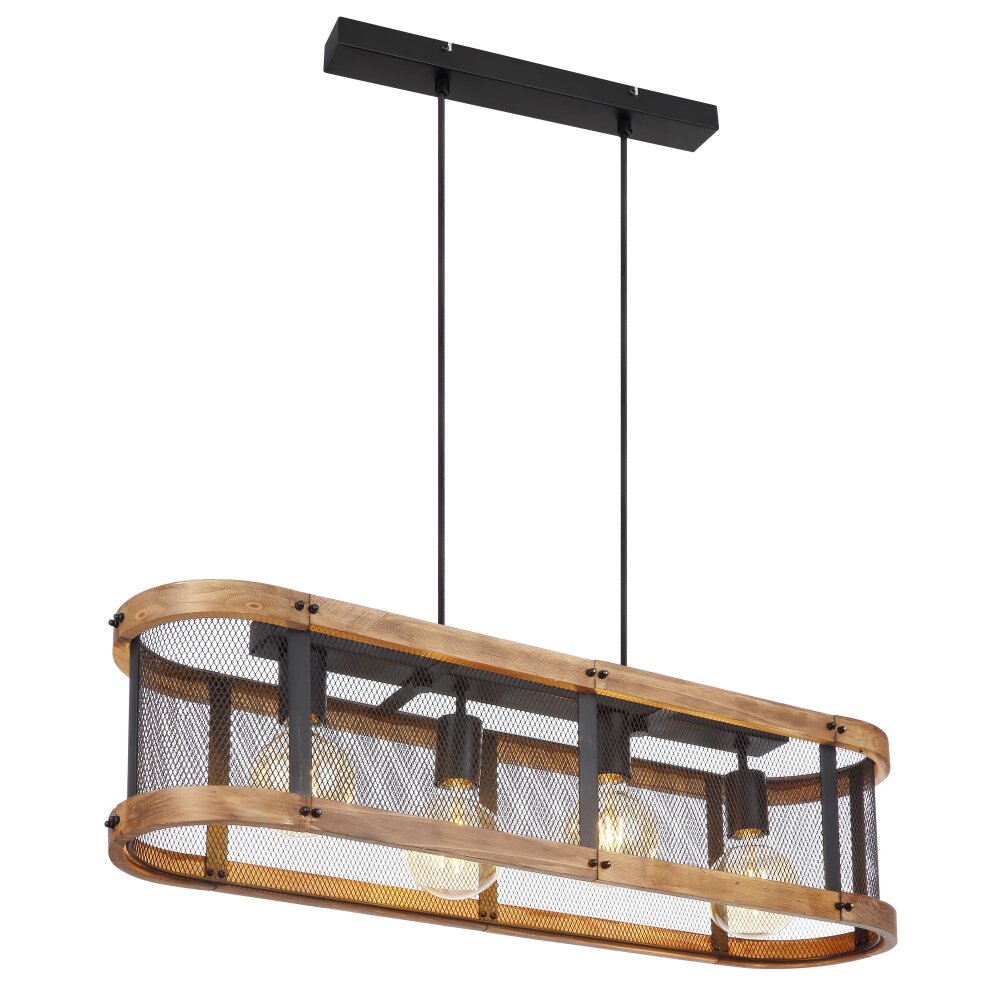 Globo JEANIE Lampa Wisząca Ciemne drewno, Czarny, 4-punktowe main product photo