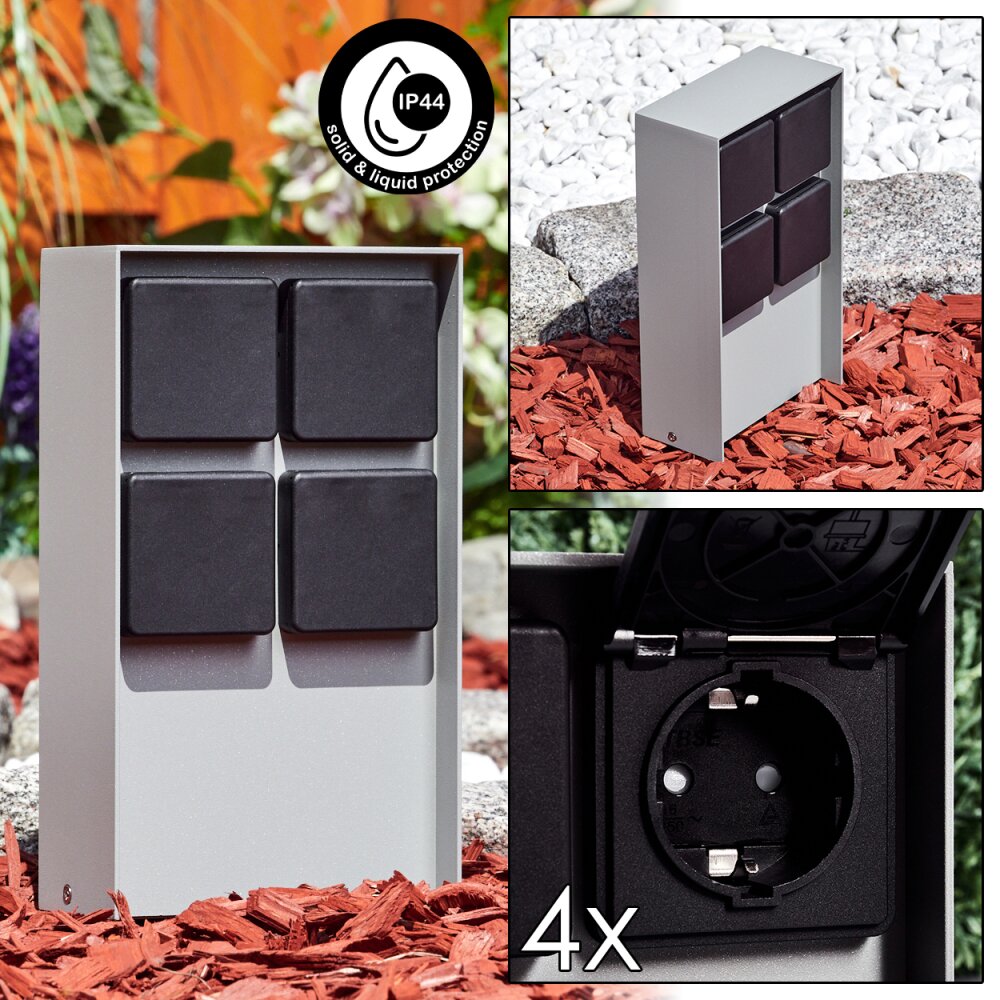 Reigolil słupek z gniazdkami Szary, Czarny main product photo