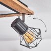 Bardhaman Lampa Sufitowa LED Brązowy, Chrom, Wygląd drewna, Czarny, 5-punktowe