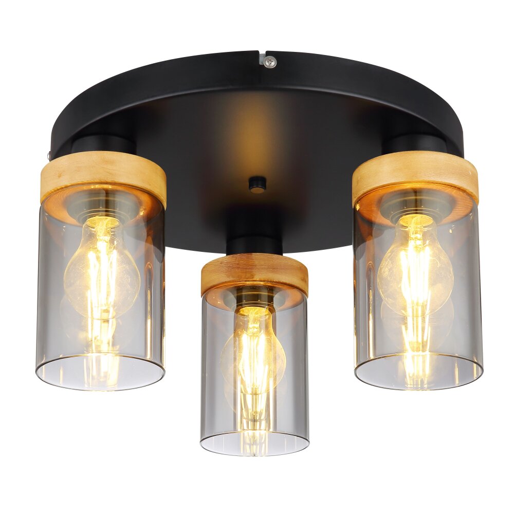 Globo FINCA Lampa Sufitowa Ecru, Czarny, 3-punktowe main product photo