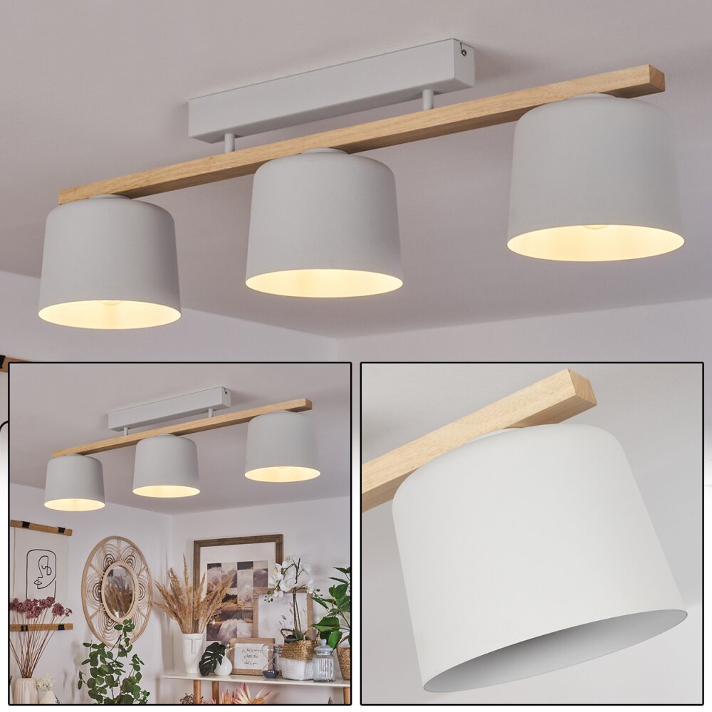 Combarbala Lampa Sufitowa Szary, Jasne drewno, 3-punktowe main product photo