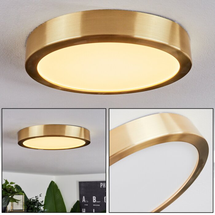 Finsrud Lampa Sufitowa LED Złoty, 1-punktowy