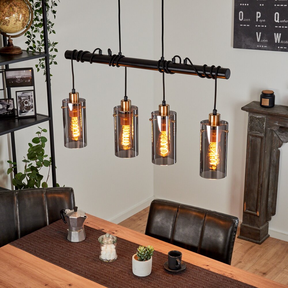 Vaurois Lampa Wisząca Mosiądz, Czarny, 4-punktowe main product photo