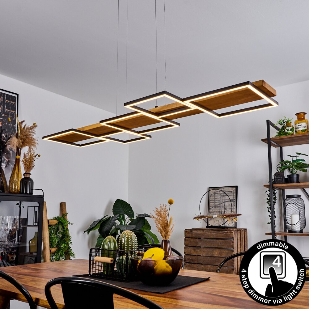 Pompu Lampa Wisząca LED Jasne drewno, Czarny, 1-punktowy main product photo
