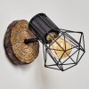 Bardhaman Lampa ścienna Jasne drewno, Wygląd drewna, Czarny, 1-punktowy