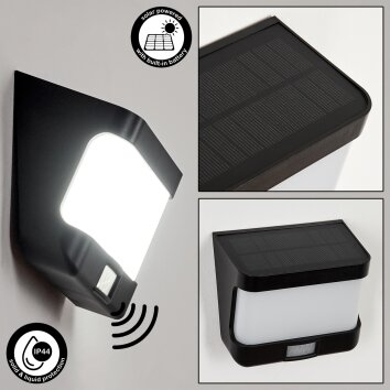 Colchagua lampy solarne LED Czarny, Biały, 1-punktowy, Czujnik ruchu
