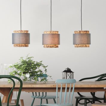 Brilliant Waterlilly Lampa Wisząca czarny, 3-punktowe