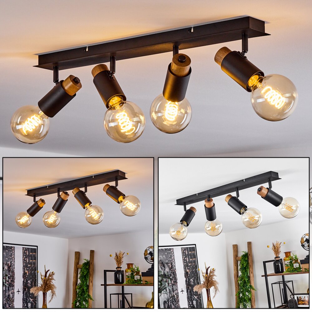 Brenier Lampa Sufitowa Ciemne drewno, Czarny, 4-punktowe main product photo