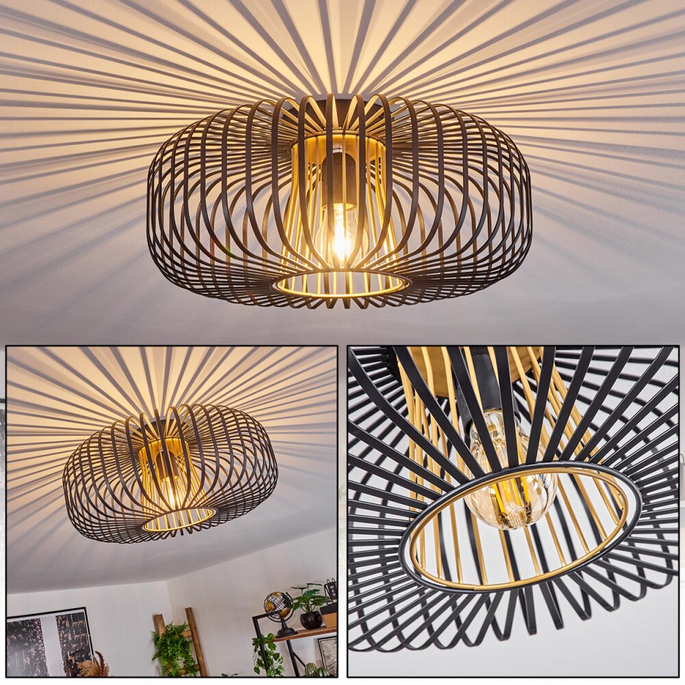 Oravi Lampa Sufitowa Czarno-złoty, 1-punktowy main product photo