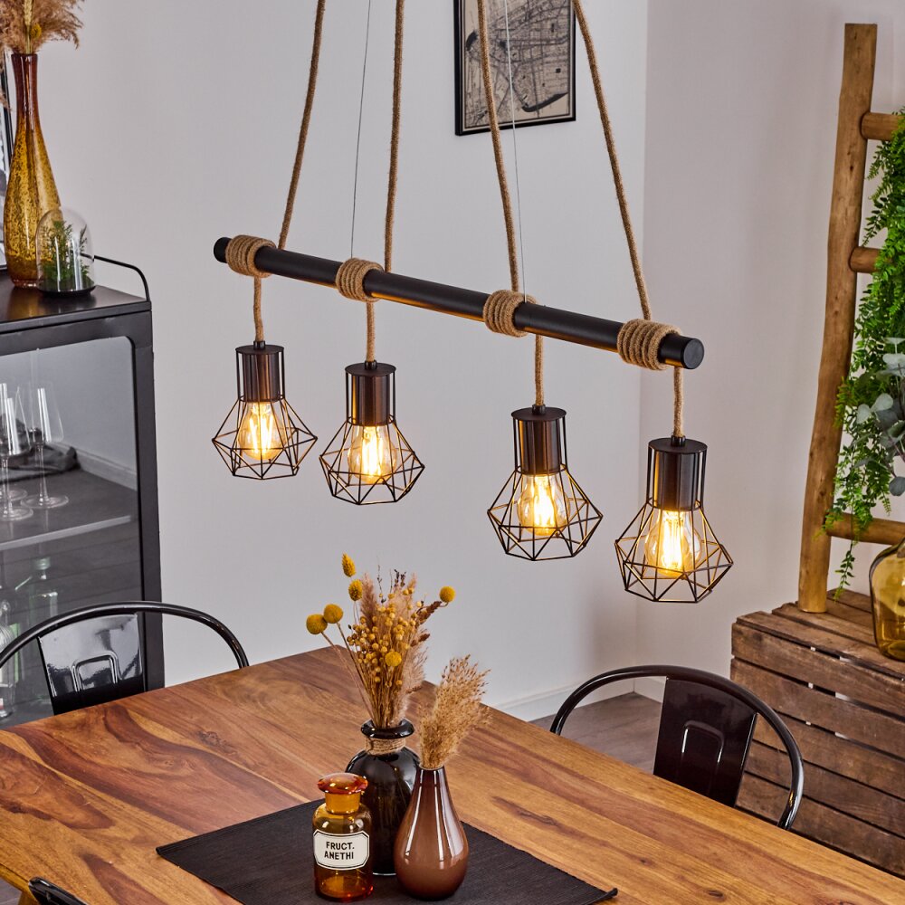 Bardhaman Lampa Wisząca Ecru, Czarny, 4-punktowe main product photo