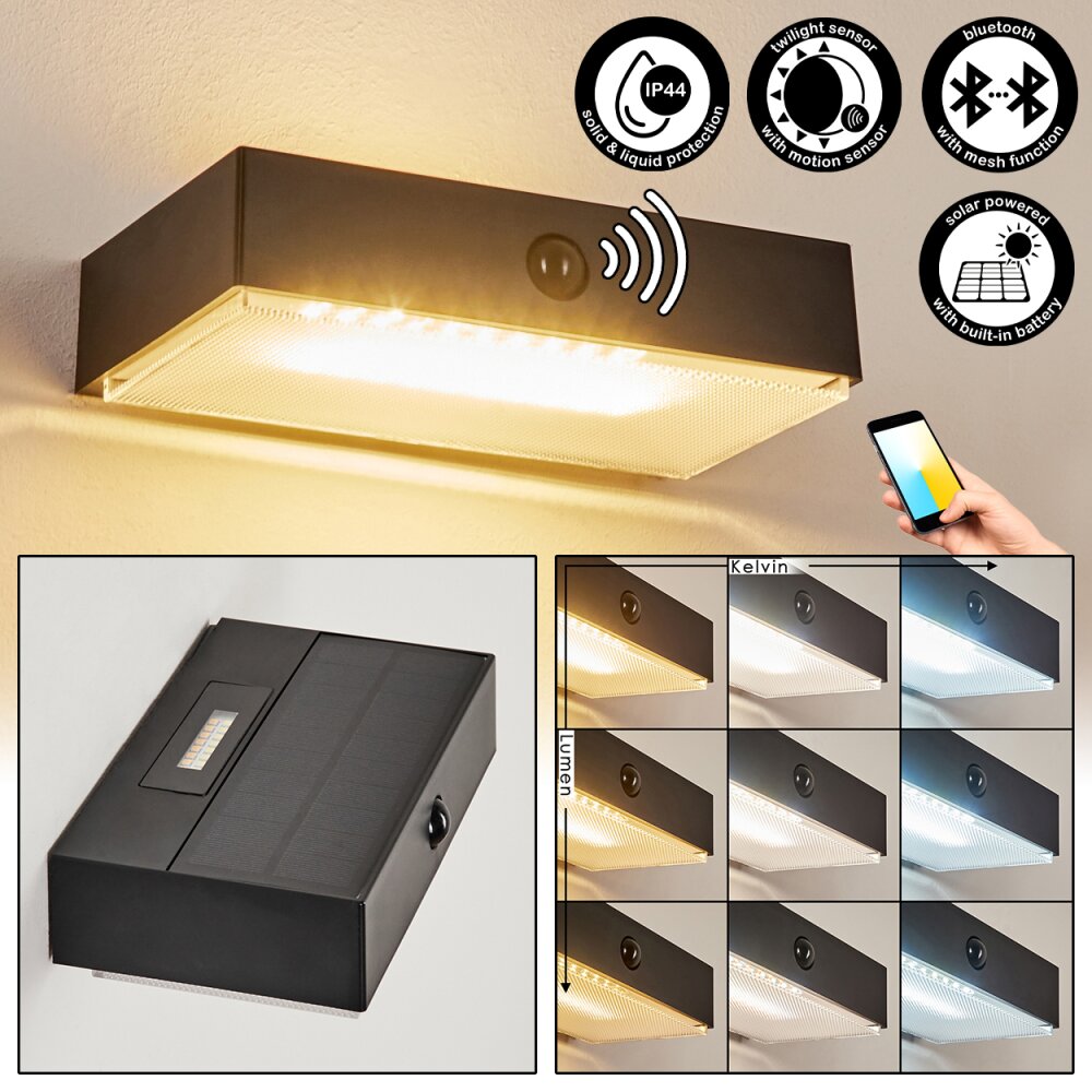 Seilhac lampy solarne LED Czarny, 1-punktowy, Czujnik ruchu main product photo