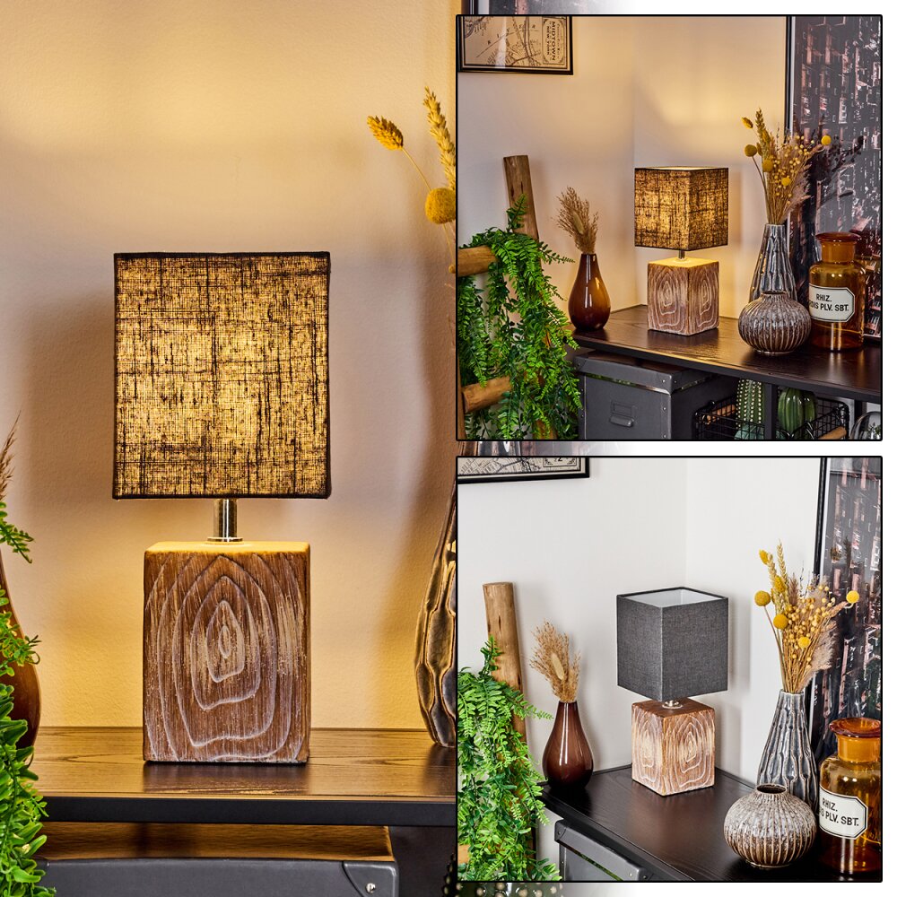 Francillon lampka nocna Brązowy, Chrom, Wygląd drewna, 1-punktowy main product photo