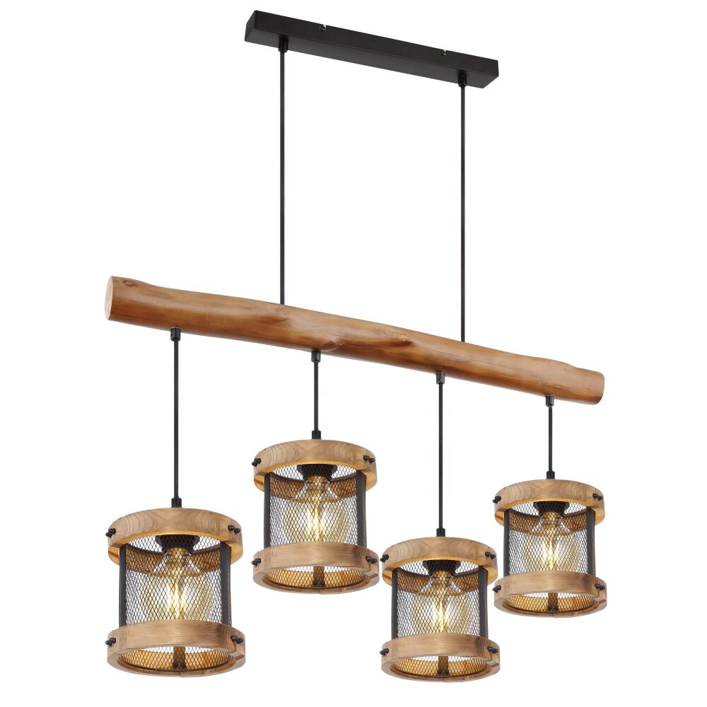 Globo JEANIE Lampa Wisząca Ciemne drewno, Czarny, 4-punktowe main product photo