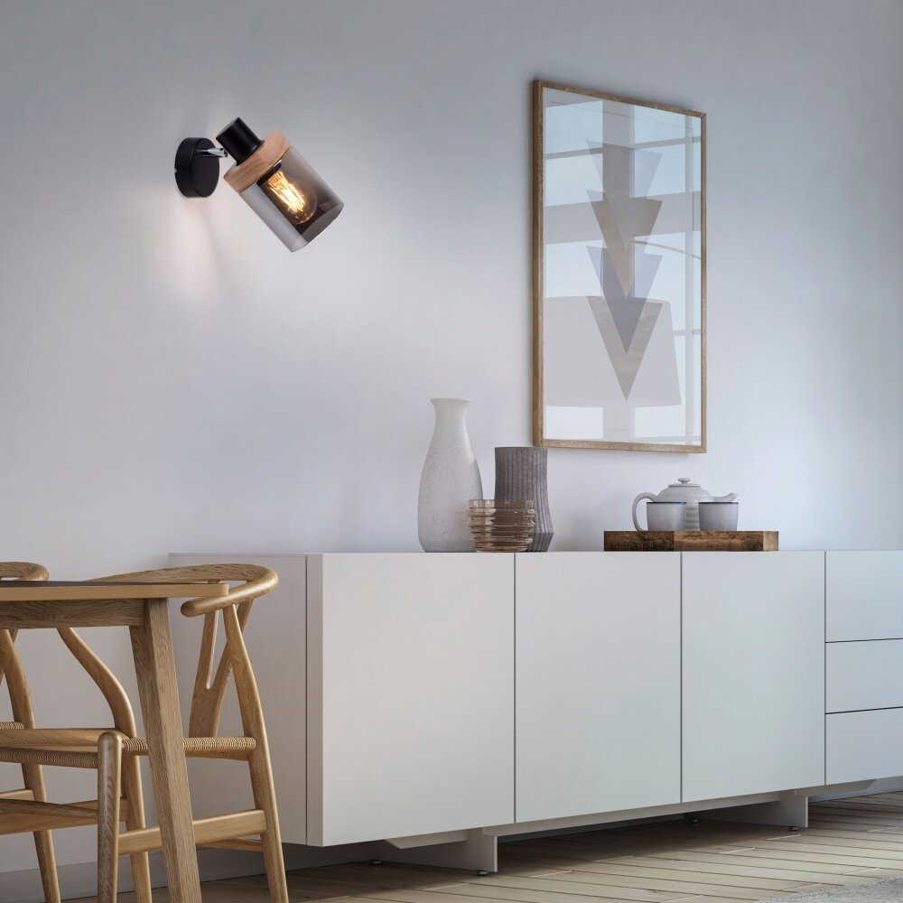 Leuchten-Direkt PASQUAL Lampa ścienna Czarny, 1-punktowy main product photo