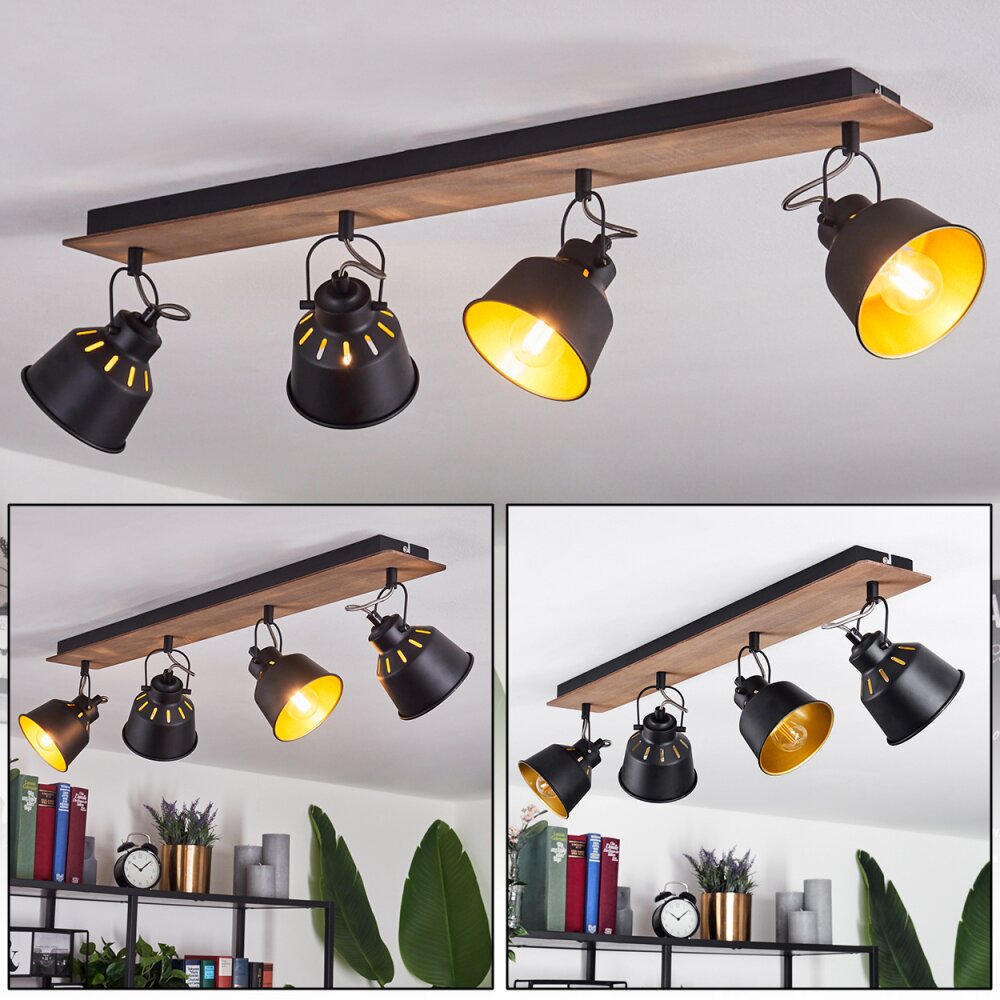 Safari Lampa Sufitowa Chrom, Ciemne drewno, Czarny, 4-punktowe main product photo