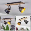 Safari Lampa Sufitowa Chrom, Jasne drewno, Czarny, 2-punktowe