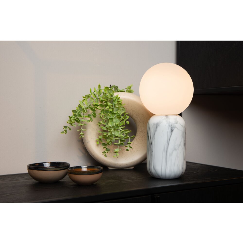 Lucide MARBOL lampka nocna Wzór marmurowy, Biały, 1-punktowy main product photo