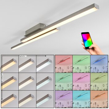 Tamizat Lampa Sufitowa LED Nikiel matowy, 2-punktowe, Zmieniacz kolorów