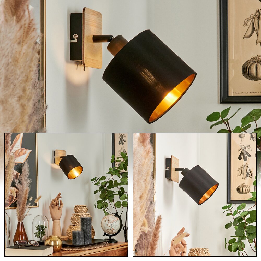 Alsen Lampa ścienna Jasne drewno, Czarny, 1-punktowy main product photo
