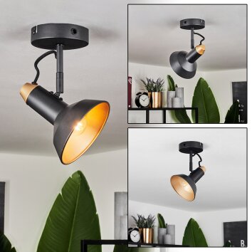 Vouzy Lampa Sufitowa Czarny, 1-punktowy