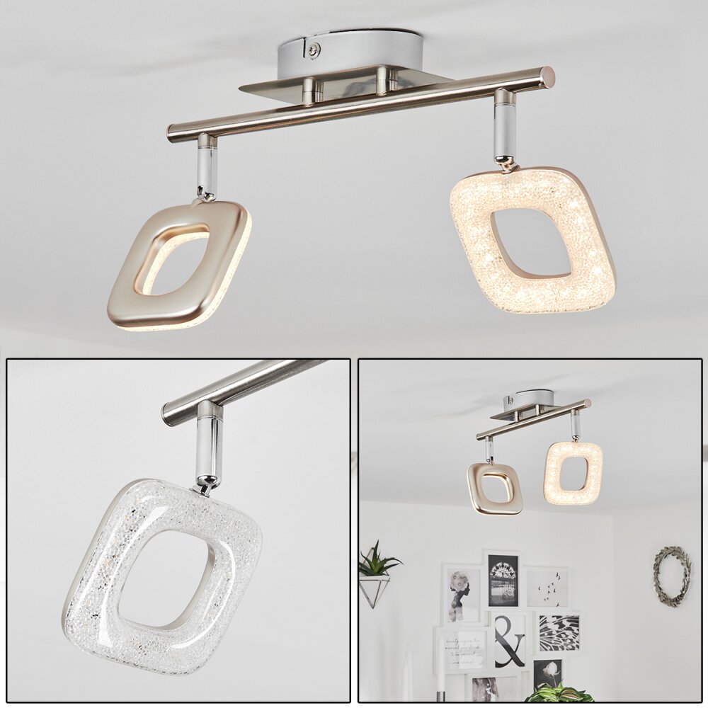 Villenauxe Lampa Sufitowa LED Chrom, Nikiel matowy, 2-punktowe main product photo