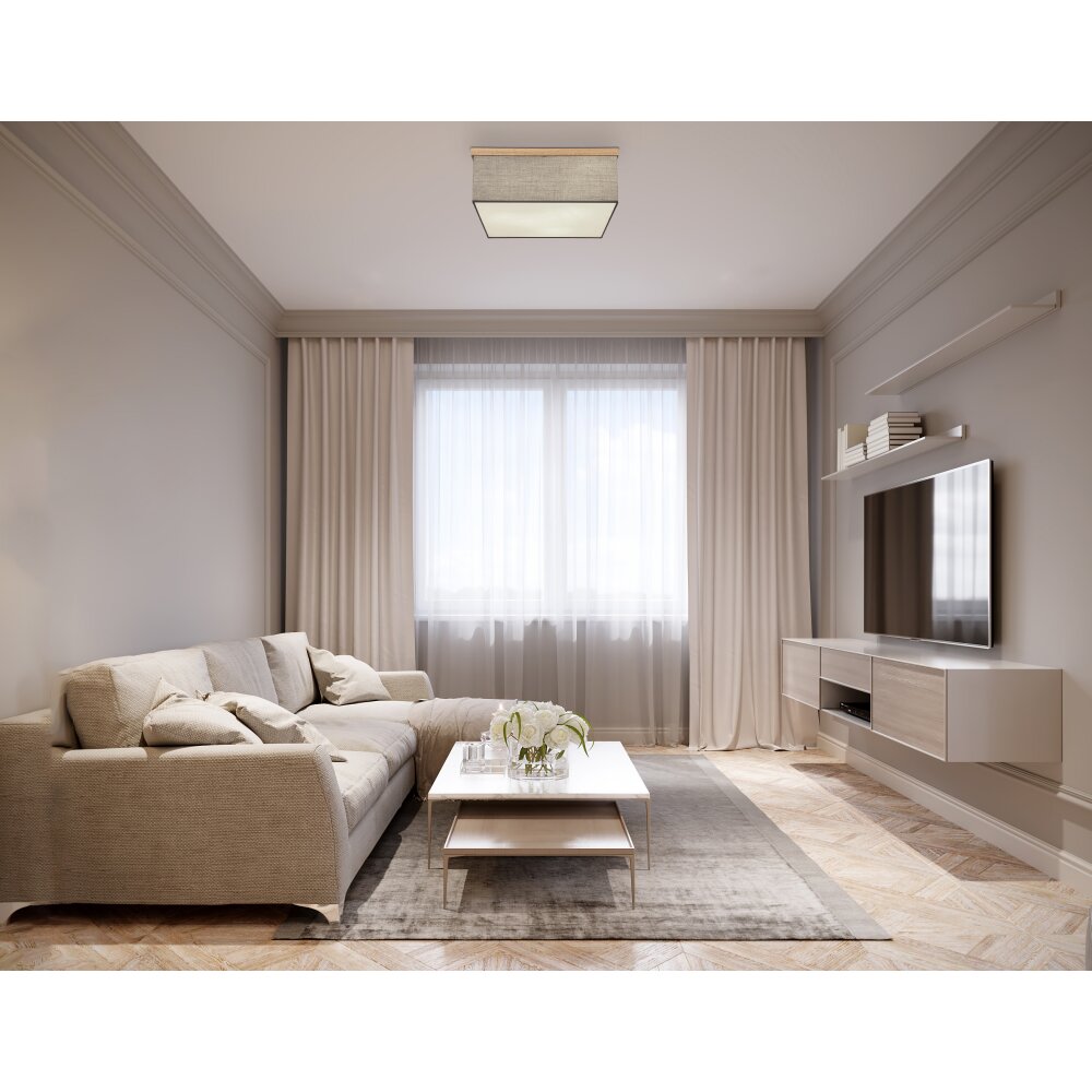 Globo OSSI Lampa Sufitowa Wygląd drewna, Czarny, 3-punktowe main product photo