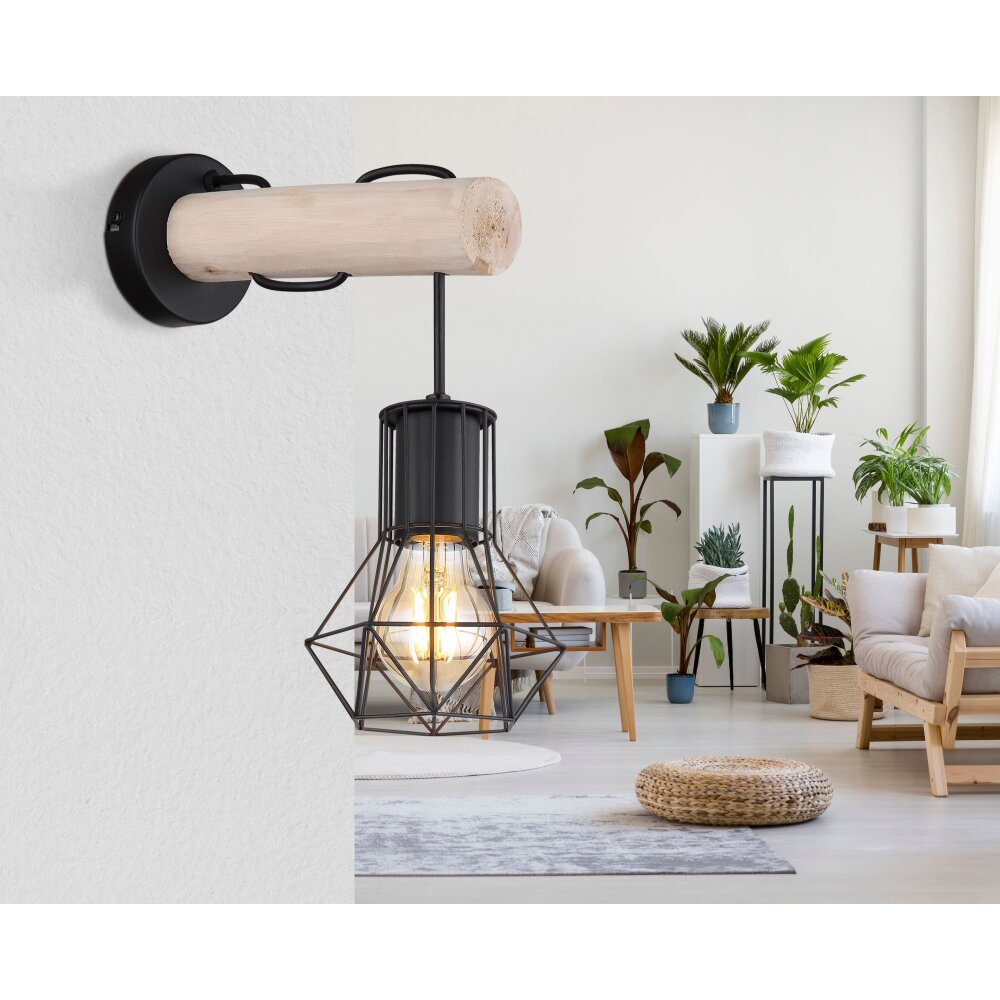 Globo PRISKA Lampa ścienna Ecru, Czarny, 1-punktowy main product photo