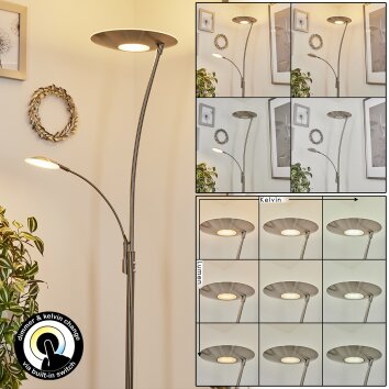 Gravin Lampa Stojąca oświetlająca sufit LED Nikiel matowy, Biały, 2-punktowe
